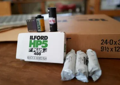 Black & White reel films, format 135 (24x36) and format 120.