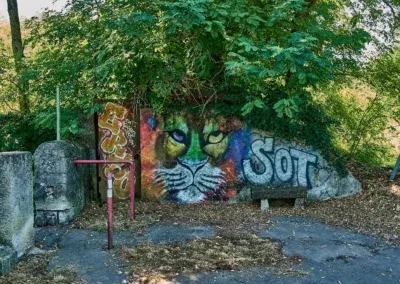 Street Art en Cévennes 21 Fresque anonyme ou bien sauvage.... Rue du Portail de Fer